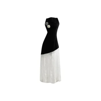 Icicofficial Slip Dress Women's Black Apricot