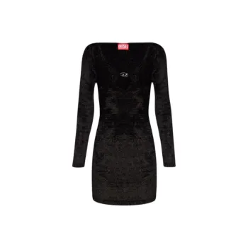 DIESEL M-Coleen Logo-Plaque Brushed Effect Dress