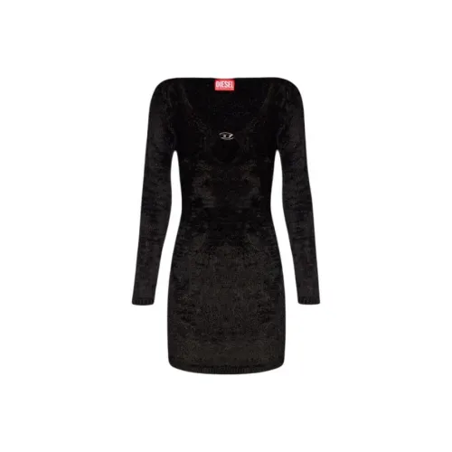 DIESEL M Coleen Logo Plaque Brushed Effect Dress
