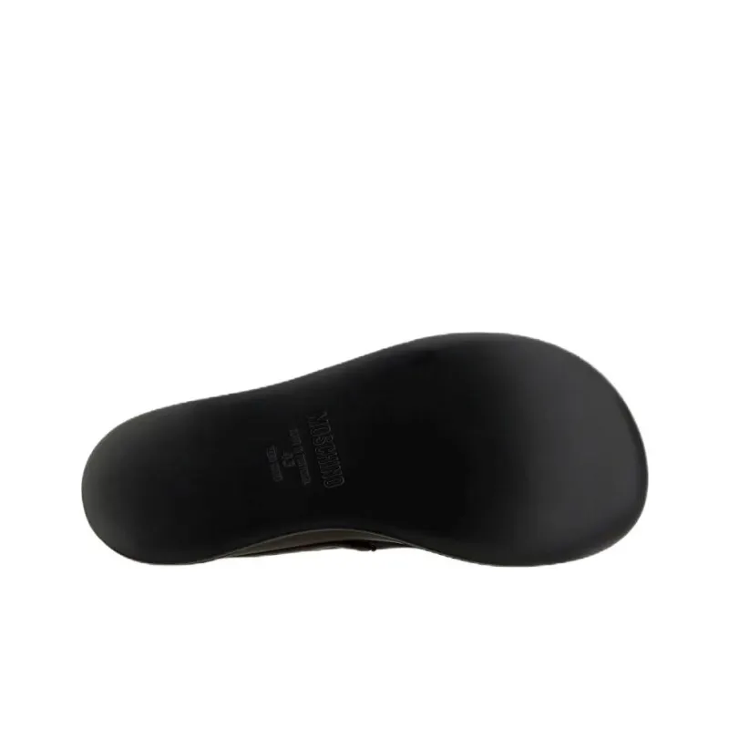 MOSCHINO Round Toe Slip On Loafers-5