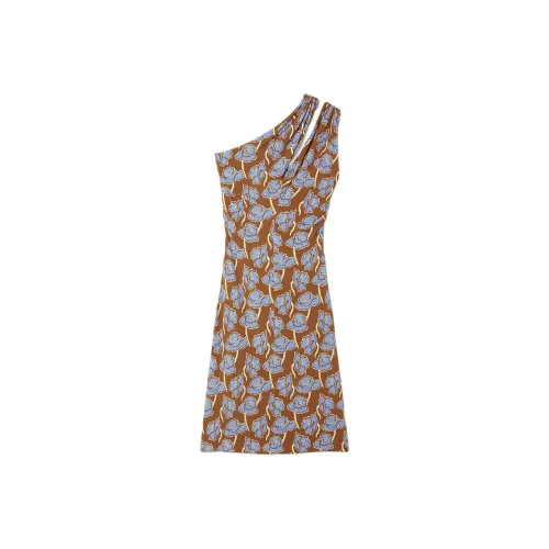 VERSACE Floral sliped One Shoulder Midi Dress