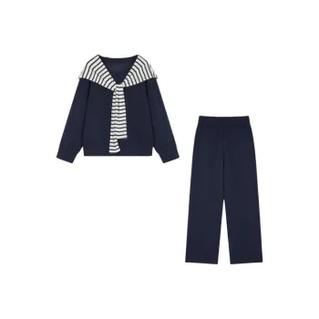 IHIMI Casual Suit Women's Navy Blue