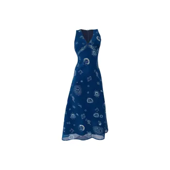 PLANE DRIFT Slip Dress Women's Navy Blue Long