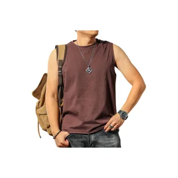 Seasonal Words Tank Tops Men Coffee