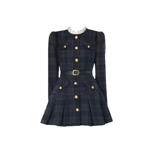 SCCREBEL OFFICIAL Long Sleeved Dress Women's Blue