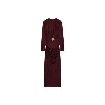 ZARA Long Sleeved Dresses Women's Dark Red