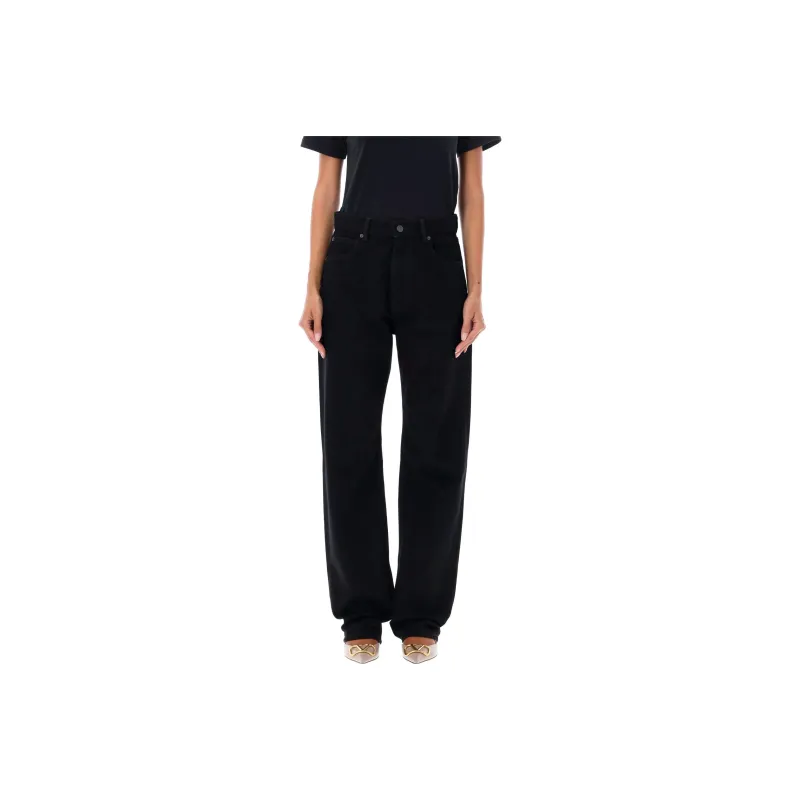 Valentino Button Detailed Straight Leg Jeans-0