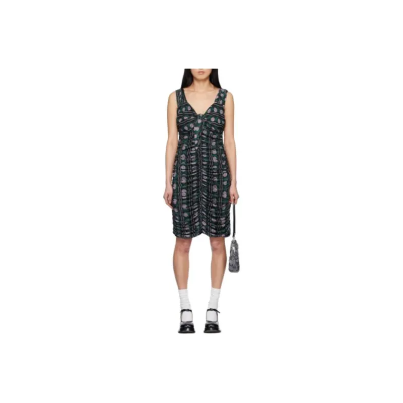 ANNASU Sleeveless Dress Women's Black Purple-0