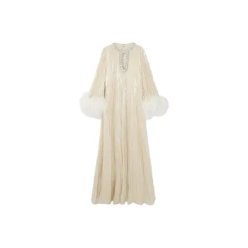 Self portrait Metallic Feather Maxi Dress