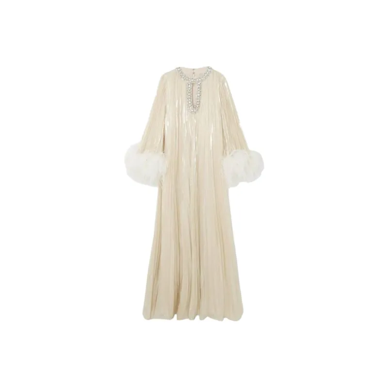 Self portrait Metallic Feather Maxi Dress-0