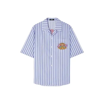 VERSACE Dive In Crest Striped Shirt