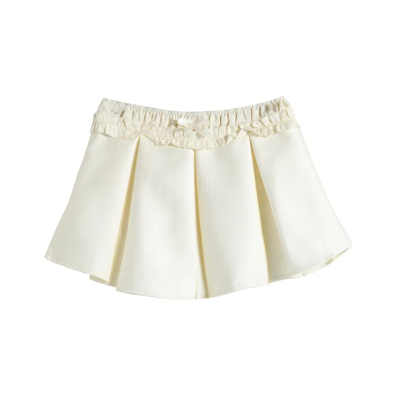 UPNANAWANG Casual Short Skirts Women's Ivory-0