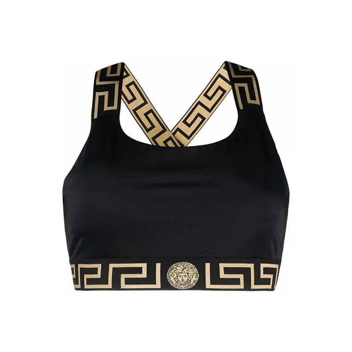 VERSACE Greca Border Bikini Top 'Black'-0