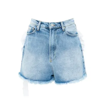 NATASHA ZINKO Denim Shorts Women's Light Blue