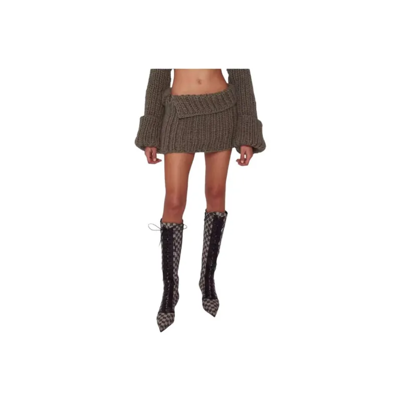 Misbhv Casual Short Skirts Women's Olive Green-0