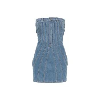 Mugler Denim Bustier Mini Dress