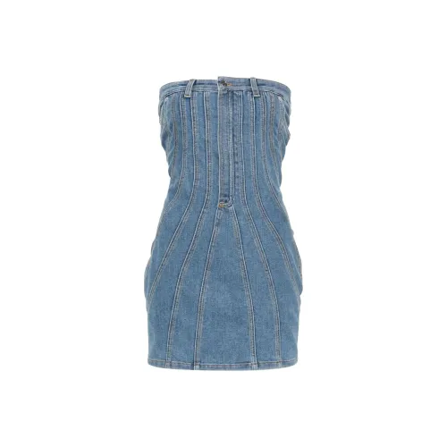 Mugler Denim Bustier Mini Dress