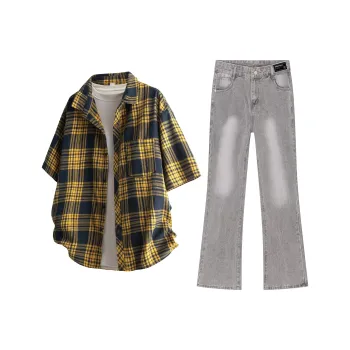 MARK WAFFLE Shirt Matching Set Unisex