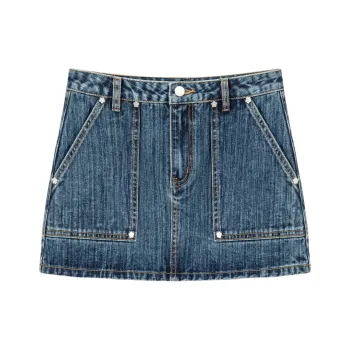 CHUU Casual Short Skirts Women's Denim Blue