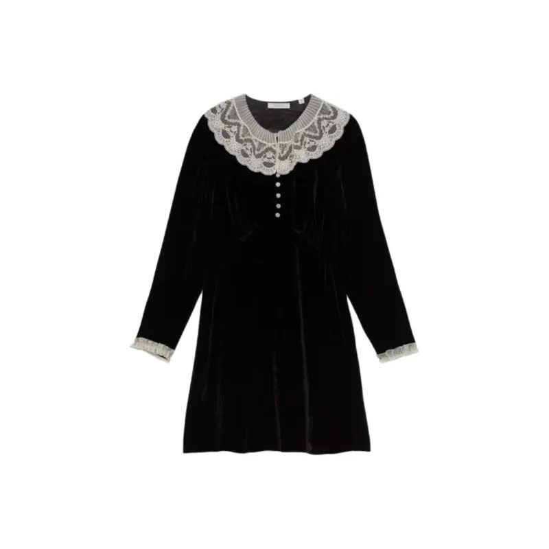 DOEN LISBETH DRESS Long Sleeved Dress Women's Black-0