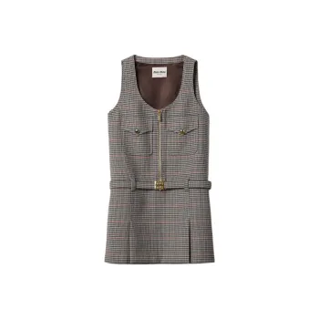 MIU MIU Sleeveless Dress Women's Slate Gray