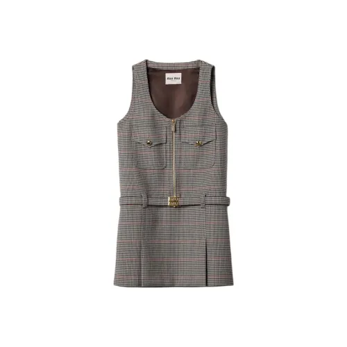 MIU MIU Sleeveless Dress Women's Slate Gray