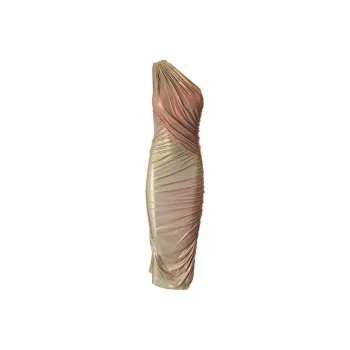 RICK OWENS One-Shoulder Draped Midi Dress