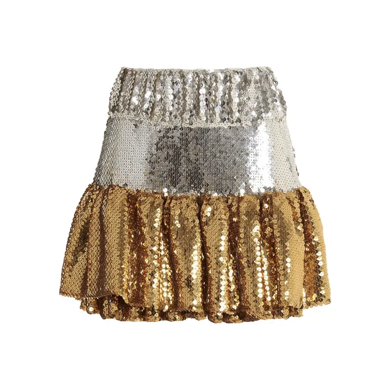 Paco Rabanne Ruffled Paillette Embellished Mini Skirt-0