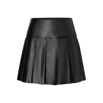 MOCO Leather Short Skirts Women's Black