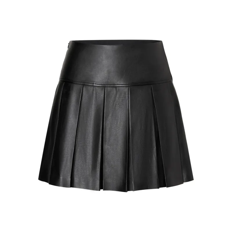 MOCO Leather Short Skirts Women's Black-0