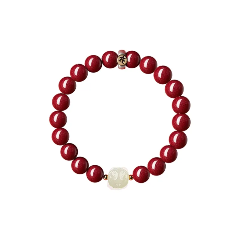 The Thousand Seals Family Reconstructed Cinnabar Bracelets Unisex-17