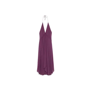 Rotate Halterneck Flared Midi Dress