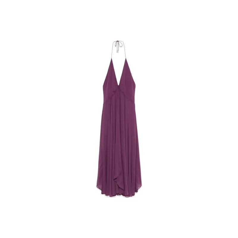 Rotate Halterneck Flared Midi Dress-0