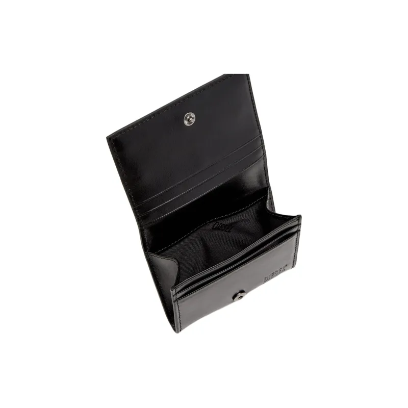 DIESEL Cow Leather Card Holder Trumpets Unisex Black-3