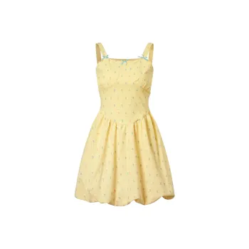 Local Gal Slip Dresses Women's Yellow