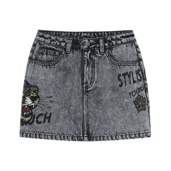 TCH Denim Short Skirts Women's Gray