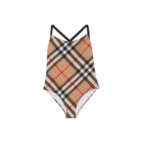 Burberry Alagnon Check One Piece Swimsuit 
Archive Beige
