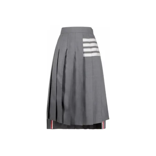 THOM BROWNE Pleated Asymmetric Midi Skirt