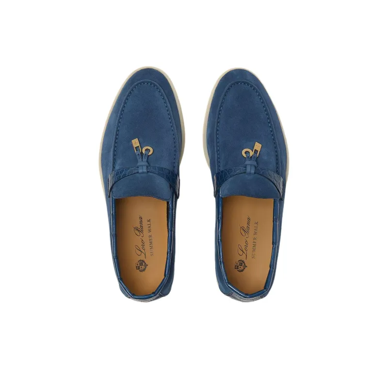 Loro Piana Summer Charms Walk Loafers Women's Sea Blue-4