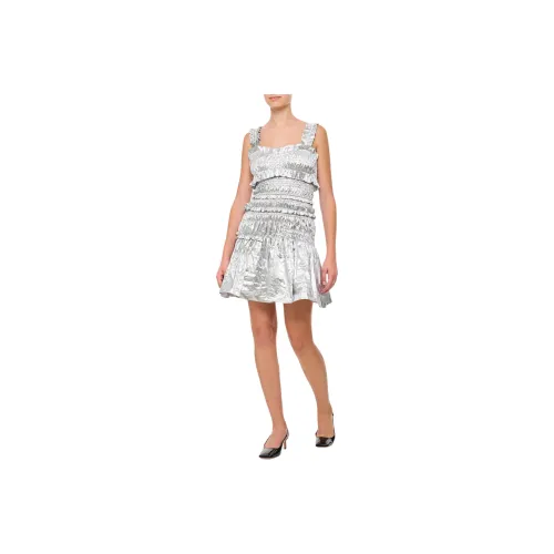 CECILIE BAHNSEN Mini Smock Metallic Dress