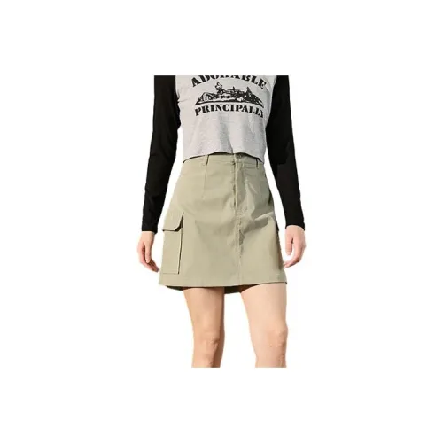 Tonlion Casual Short Skirts Women's Gray Pea Green