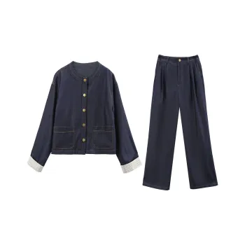 A Paradise For Awakening Casual Suit Women's Dark Denim Blue