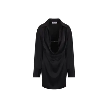 Blumarine Cowl neck Satin Mini Dress