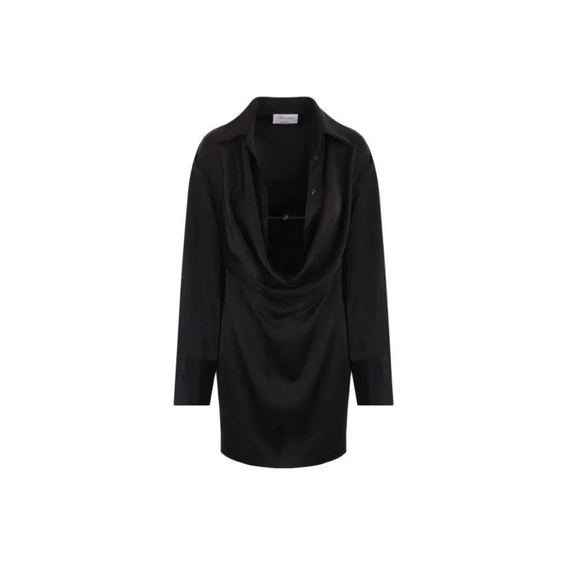 Blumarine Cowl neck Satin Mini Dress-0