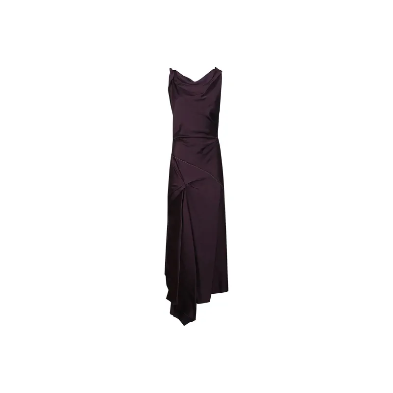 Victoria Beckham Asymmetric Draped Maxi Dress-0