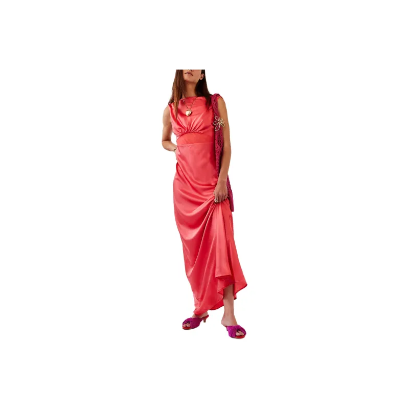 FREE PEOPLE Hansen & Gretel Karina Slip Dress Sleeveless Dress Women's Watermelon Red-0