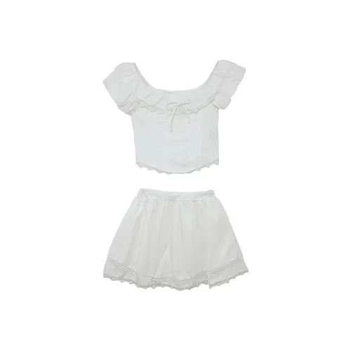 Icicofficial Skirt Set Women's White