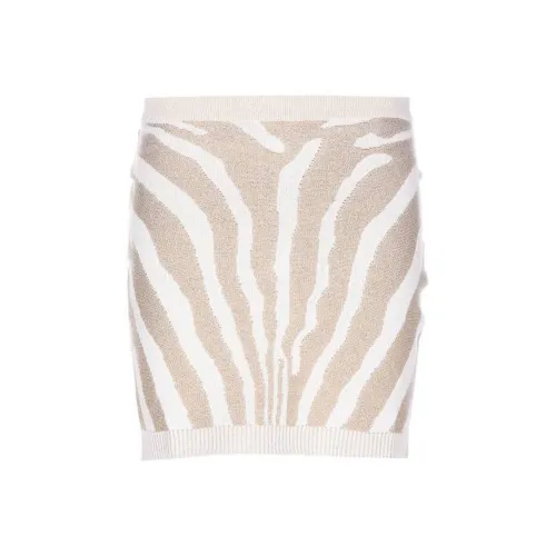 The Attico Zebra Printed High Waist Midi Skirt