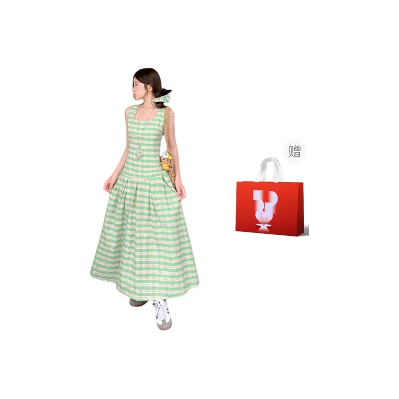 COMMA GIRL Slip Dress Women's Green-5