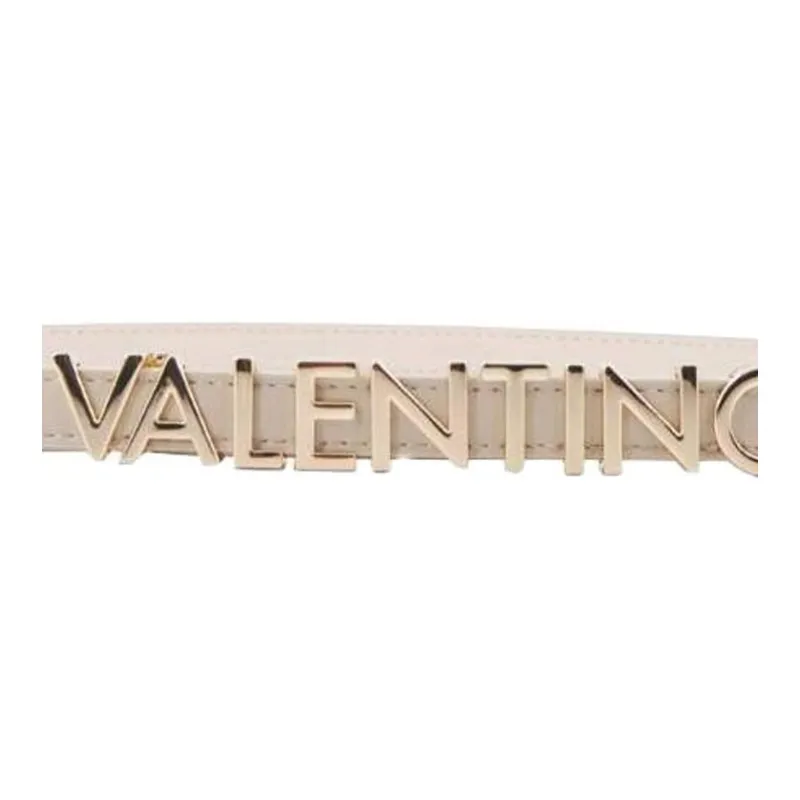 Valentino Polyurethane Leather Belts Women's Beige Width 2CM-1